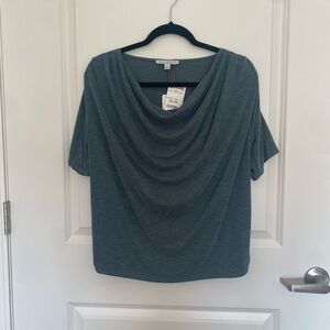 Green Envelope Teal Drape Neck Blouse